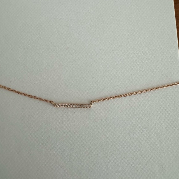 Mejuri diamonds line necklace in rose gold - Picture 4 of 6